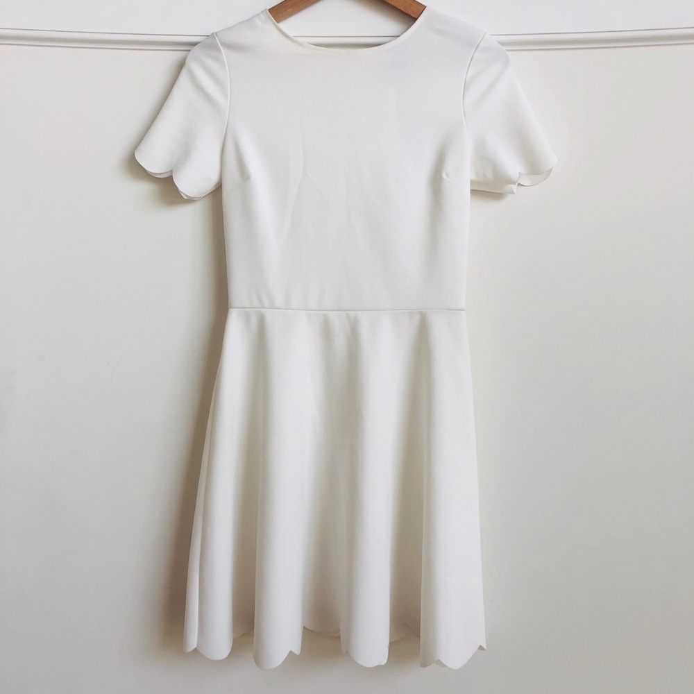 Aqua Ivory Cloud Trim Dress